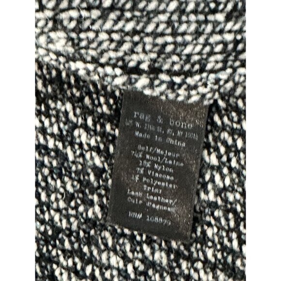 Rag And Bone Zip Front Leather Trim Wool Jacket Size‎ Medium - Picture 6 of 10